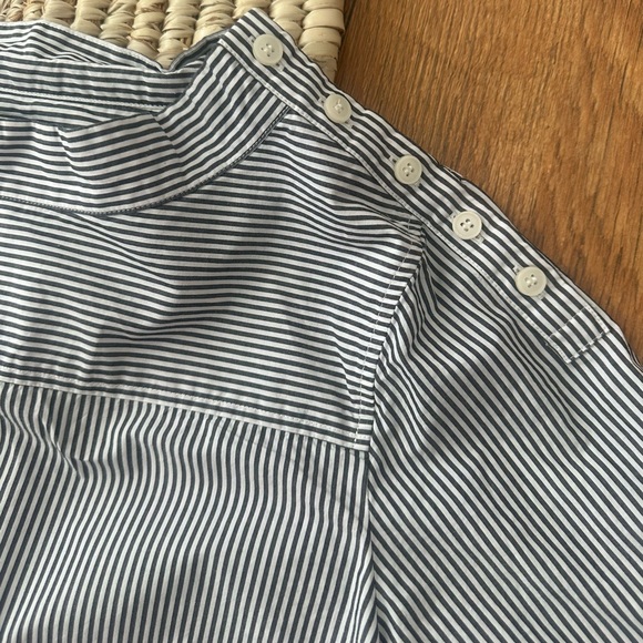 J. Crew Women’s Striped Funnelneck Long Sleeve Blouse - Picture 3 of 10